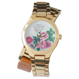 Rosa Vild Ro Flower Bouquet Kärlek Bible Verse Armbandsur