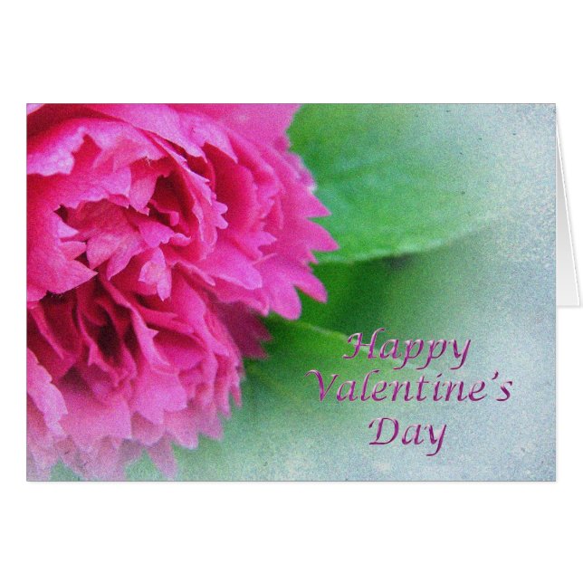 rosa vild ro glad valentindag hälsningskort (Framsidan Horizontal)