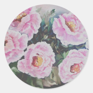 ROSA VILD RO PAINING CLASSIC ROUND STICKER RUNT KLISTERMÄRKE