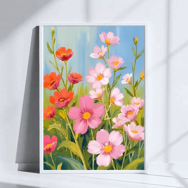Rosa vilda blommor | Akvarell blomsterkonst Poster (Skapare uppladdad)