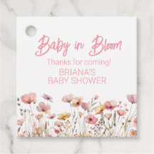Rosa vilda blommor flicka baby shower