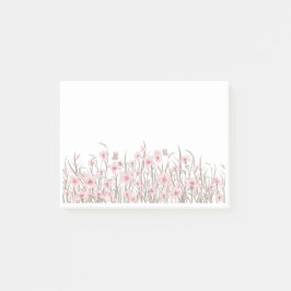 Rosa vilda blommor  post-it block