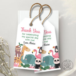 Rosa Vilda Djur Presentetikett