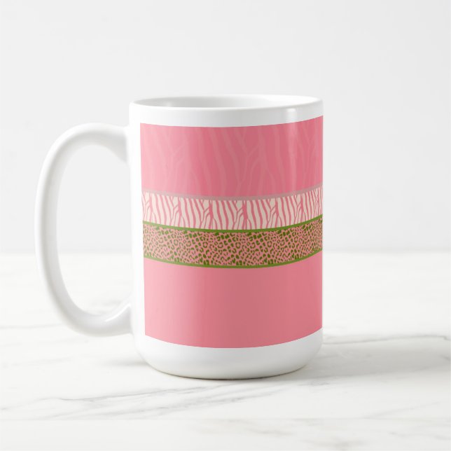 Rosa Vilda Djurpälsmönster Kaffemugg (Vänster)
