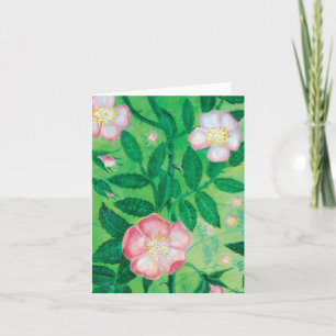 Rosa vilda rosor Blommor Hemlig trädgård Kort