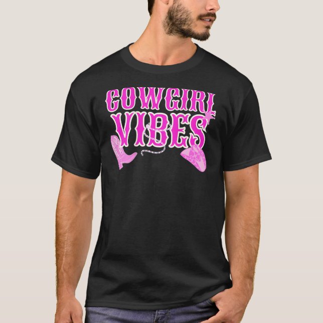 Rosa Vilda western Western Rodeo Yehaw Land Cowgir T Shirt (Framsida)