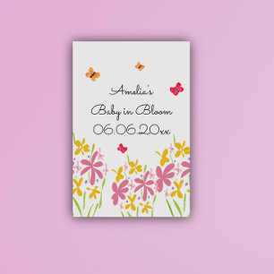 Rosa Vildblomma Baby Shower Välkommen Poster