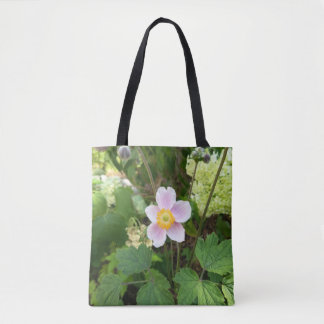 Rosa vildblomma-handväska | Botanisk blommig återa Tygkasse
