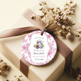 Rosa Vildblomma Tekompis Bröllopsduschfest Gåvor Etiketter