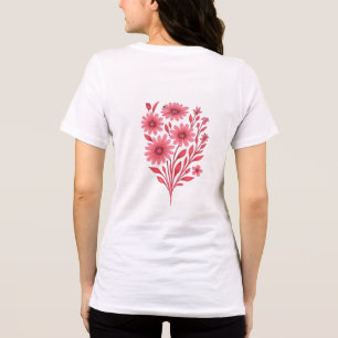 Rosa vildblomsbukett blommig bukett t shirt