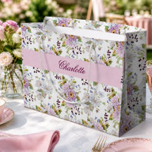 Rosa vildblomsmonogram blomsterdesign