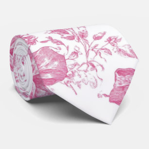 Rosa vildblomste Bröllopsdusch Slips