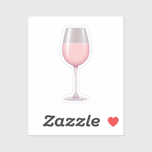 Rosa Vin Glass Emoji Art Klistermärken (Ark)