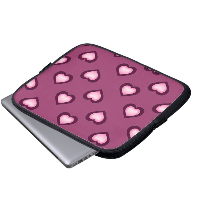 Rosa Vin Hearts Laptop Fodral (Framre botten)