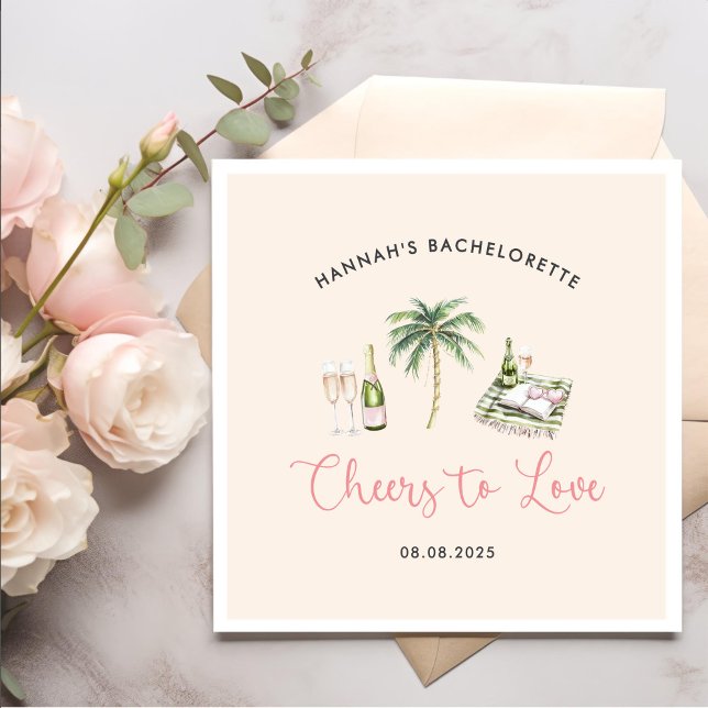 Rosa Vin Land Bachelorette Helg Pappersservett (Skapare uppladdad)