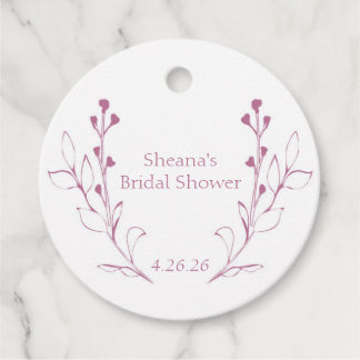 Rosa vin- och blommiga presentkort gåvor etiketter