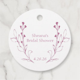 Rosa vin- och blommor presentkortslappar gåvor etiketter