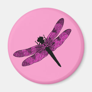Rosa Vingad Trollslända Magnet
