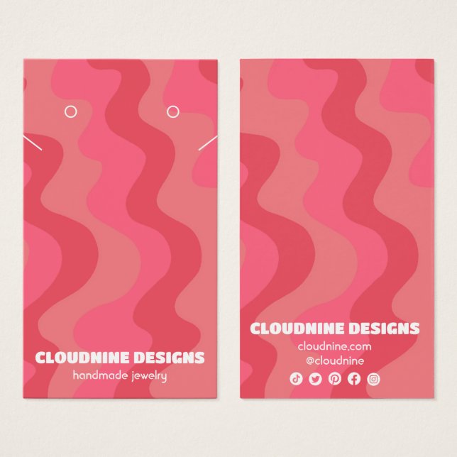 Rosa Vinkara hörningskort för judiska Visningar i  Visitkort (Framsida & baksida)