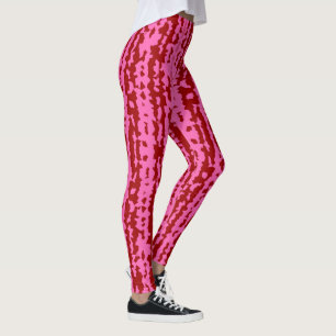 Rosa vinröd oregelbunden abstrakt design leggings