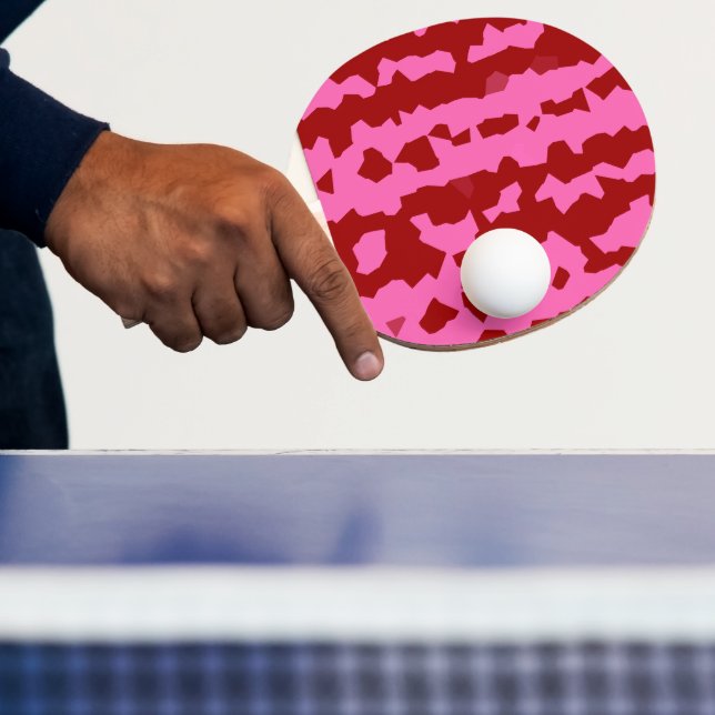 Rosa vinröd oregelbunden abstrakt design pingisracket (Insitu)