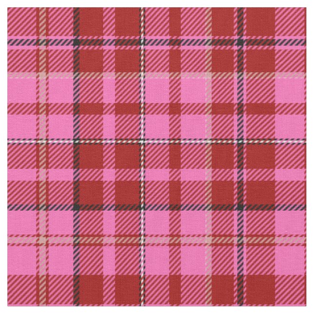 Rosa vinröd rutig Tartan-design  Tyg (Närbild)