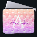 Rosa - Vintage av Lila Elegant Monogram Laptop Fodral<br><div class="desc">Rosa och Lila Ombre Pastel Elegant,  Vintage Girly Monogram Fodral. Fodral kan anpassas så att det omfattar ditt första och första namn.</div>