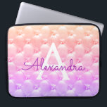 Rosa - Vintage av Lila Elegant Monogram Laptop Fodral<br><div class="desc">Rosa och Lila Ombre Pastel Elegant,  Vintage Girly Monogram Fodral. Fodral kan anpassas så att det omfattar ditt första och första namn.</div>