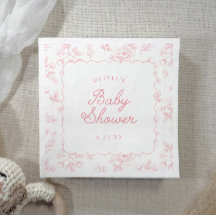 Rosa Vintage Blommig Toile Bågformad Babykalas