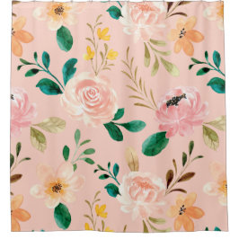 Rosa Vintage Blomsterduschgardiner