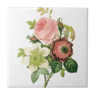 Rosa Vintage Bouquet Kakelplatta