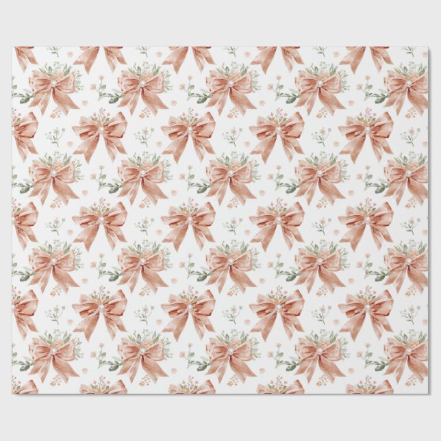 Rosa Vintage Bow Presentpapper | Presentpapper (Platt)