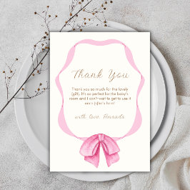 Rosa Vintage Bow Ram Girl Baby Shower Tack Kort