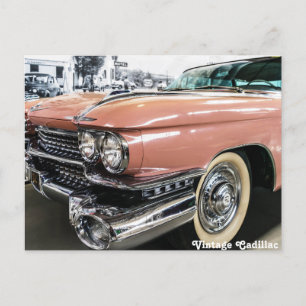 Rosa Vintage Cadillac Vykort