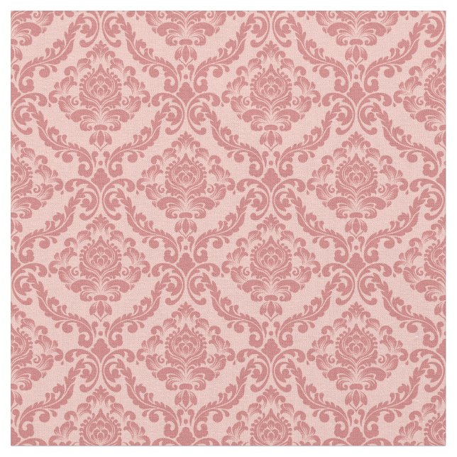 Rosa Vintage Damast Tyg (Närbild)