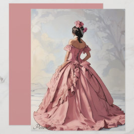 Rosa Vintage Dress Victorian Dam ScrapbookPaper