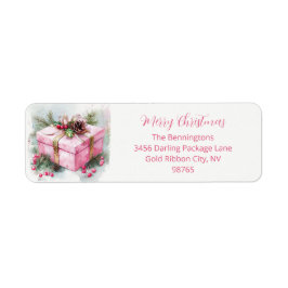 Rosa Vintage Elegant Returadress jul Etikett