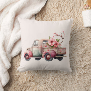 Rosa Vintage Farmers Lastbil Kudde