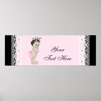 Rosa Vintage Flicka Princess Poster
