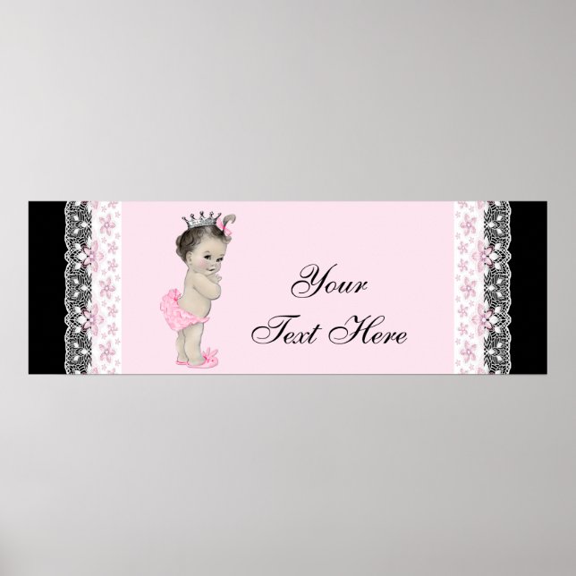 Rosa Vintage Flicka Princess Poster (Framsidan)