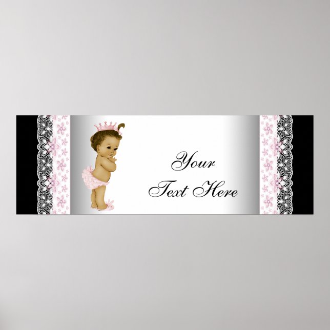 Rosa Vintage Flicka Princess Poster (Framsidan)