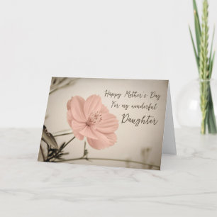 Rosa Vintage Flower Dotter Lycklig Mors dag Kort