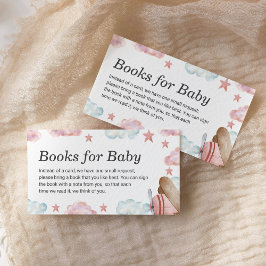 Rosa Vintage Flygplan Bokar for Baby Baby Shower Tilläggskort