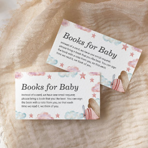 Rosa Vintage Flygplan Bokar for Baby Baby Shower Tilläggskort