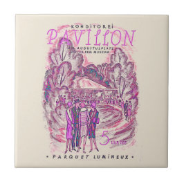 Rosa Vintage fransk reklam eventaffisch Kakelplatta