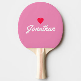 Rosa Vintage Hjärtans Signatur Pingisracket