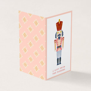 Rosa Vintage jul Nutcracker Foldad Gift-Märkre Kort