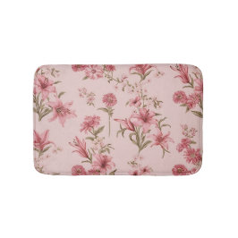Rosa Vintage Liljor Blommig Cottagecore Badrumsmatta