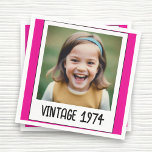 Rosa Vintage Milestone Birthday Photo Keepsak Pappersservett<br><div class="desc">Lägg till lite nostalgi i firande med Vintage Milestone Birthday Photo Keepsak Napkins. Dessa blöjor har en charmerande vintage och kan vara personlig med favoritfoto- och födelsedagskalender. De skapar dem ett unikt och minnesvärt tillägg till evenemanget. De är gjorda av högkvalitativt absorberande material och är perfekt för att servera drycker...</div>
