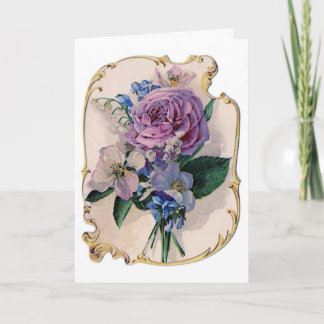 Rosa vintage och liljekonvalj kort